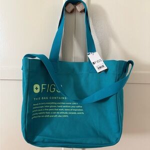BNWT FIGS Canvas Tote TEAL